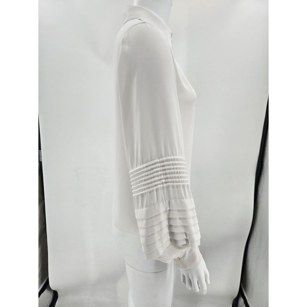 Louis Vuitton Uniform Women's Pleated L/S Button Down Blouse Ivory Size 32 - Picture 2 of 16